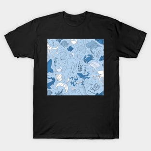 under the sea - blue seamless pattern T-Shirt